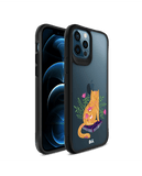 DailyObjects Happy Kitty Black Hybrid Clear Case Cover For iPhone 12 Pro Max