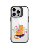 DailyObjects Happy Kitty Black Hybrid Clear Case Cover For iPhone 13 Pro