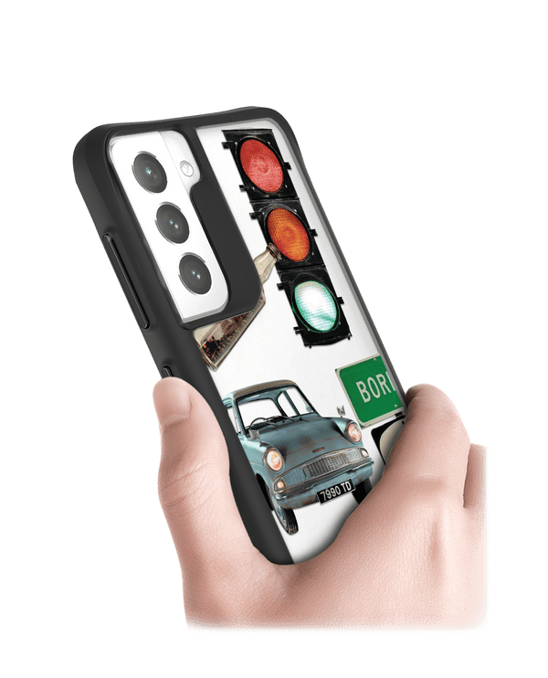 DailyObjects High Road Black Hybrid Clear Case Cover For Samsung Galaxy S22