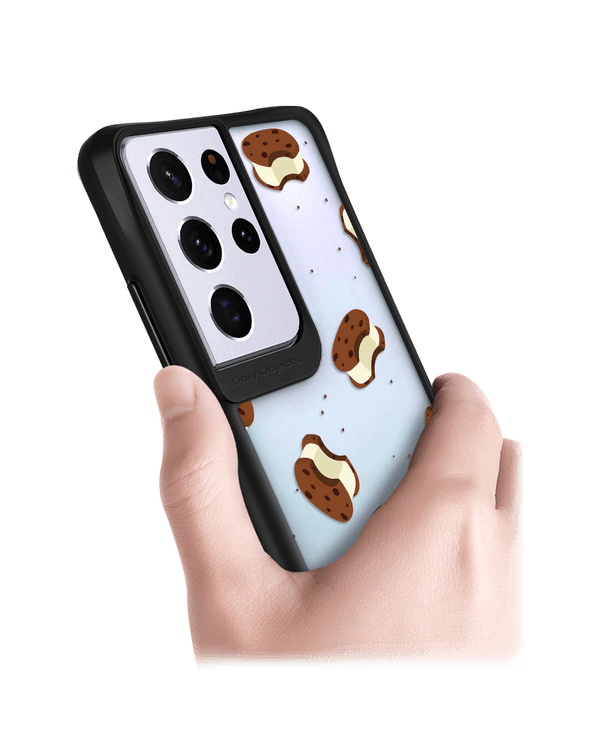 DailyObjects Icecream Sandwich Icon Black Hybrid Clear Case Cover For Samsung Galaxy S21 Ultra