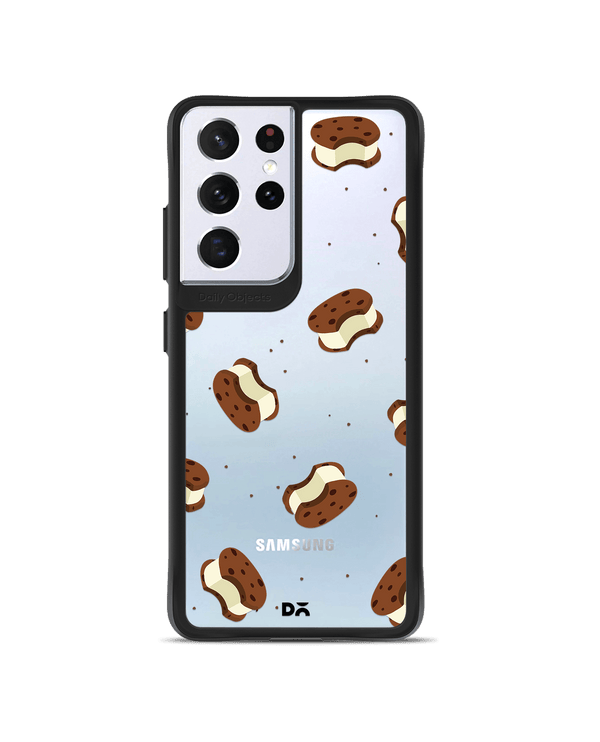 DailyObjects Icecream Sandwich Icon Black Hybrid Clear Case Cover For Samsung Galaxy S21 Ultra