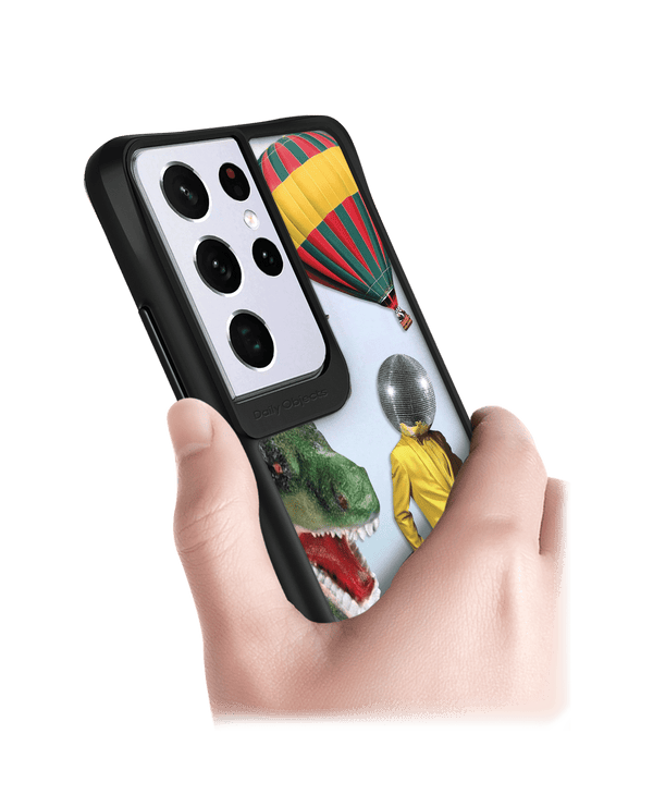 DailyObjects Lego Attack Black Hybrid Clear Case Cover For Samsung Galaxy S21 Ultra