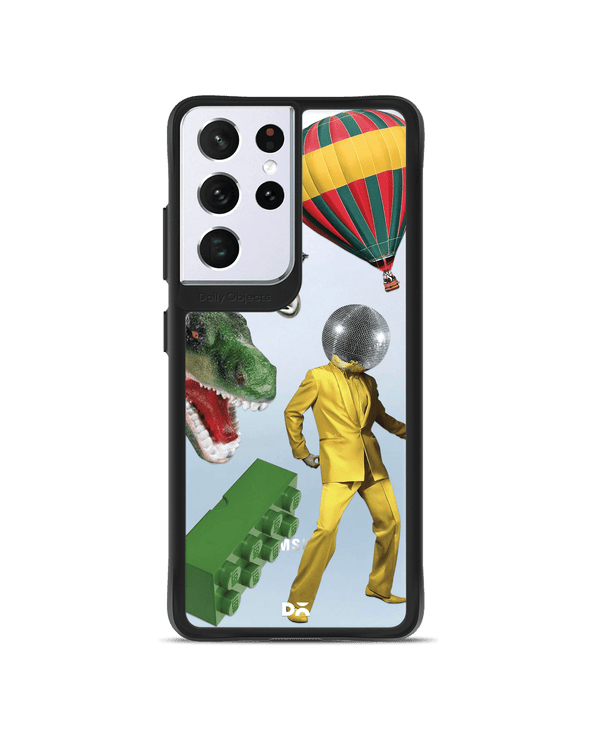 DailyObjects Lego Attack Black Hybrid Clear Case Cover For Samsung Galaxy S21 Ultra