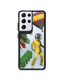 DailyObjects Lego Attack Black Hybrid Clear Case Cover For Samsung Galaxy S21 Ultra