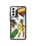 DailyObjects Lego Attack Black Hybrid Clear Case Cover For Samsung Galaxy S21
