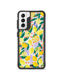 DailyObjects Lemony Leafy Black Hybrid Clear Case Cover For Samsung Galaxy S21