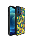 DailyObjects Lemony Leafy Black Hybrid Clear Case Cover For iPhone 12 Mini