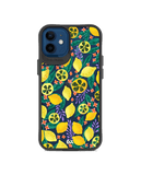 DailyObjects Lemony Leafy Black Hybrid Clear Case Cover For iPhone 12 Mini