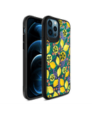 DailyObjects Lemony Leafy Black Hybrid Clear Case Cover For iPhone 12 Pro Max