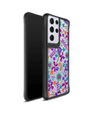 DailyObjects Lilac Bellflower Black Hybrid Clear Case Cover For Samsung Galaxy S21 Ultra