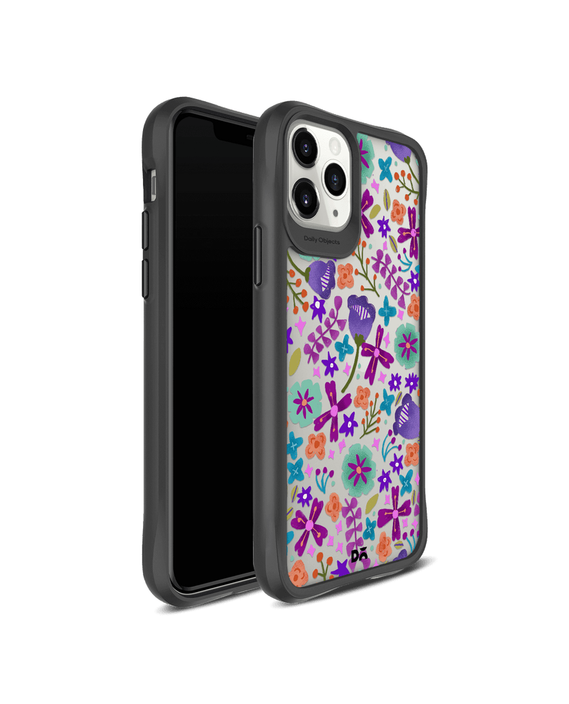 DailyObjects Lilac Bellflower Black Hybrid Clear Case Cover For iPhone 11 Pro Max