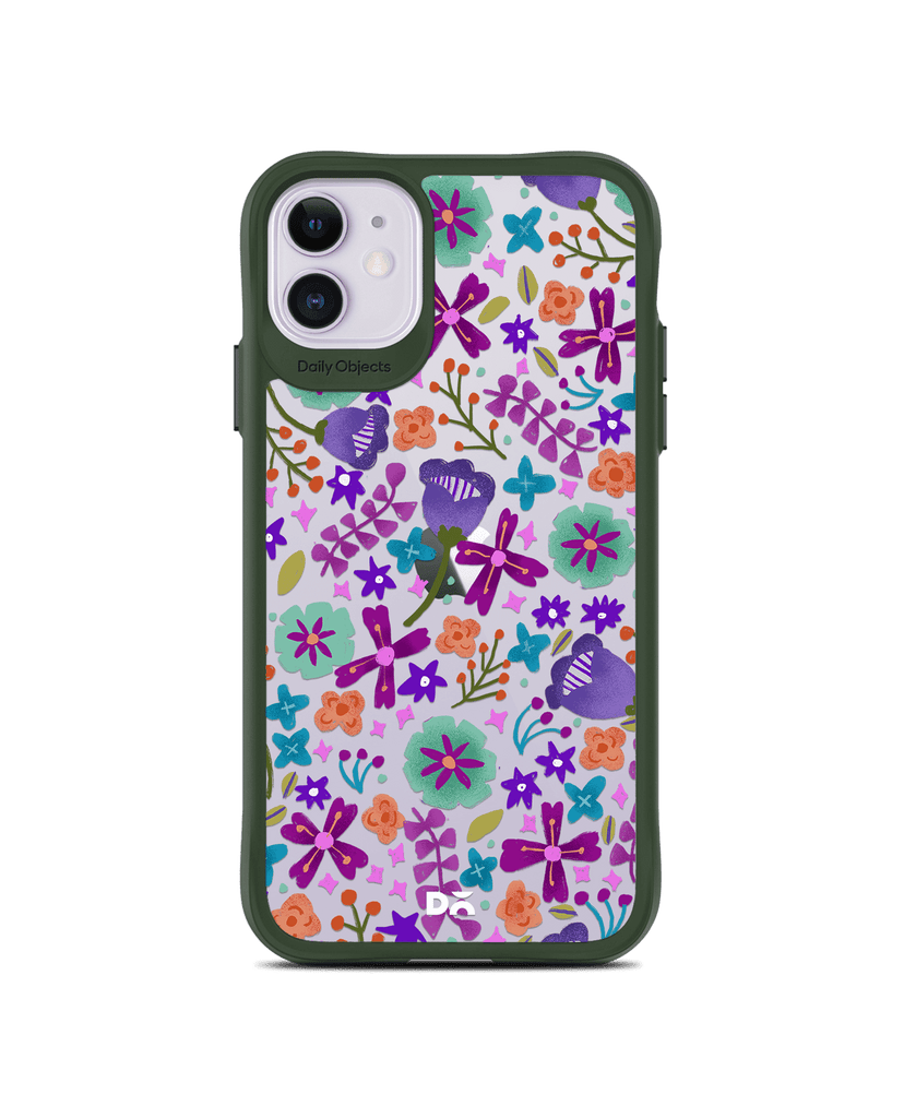 DailyObjects Lilac Bellflower Green Hybrid Clear Case Cover For iPhone 11