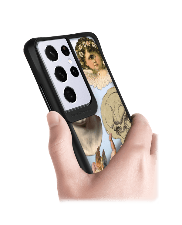 DailyObjects Love Death Cupid Black Hybrid Clear Case Cover For Samsung Galaxy S21 Ultra