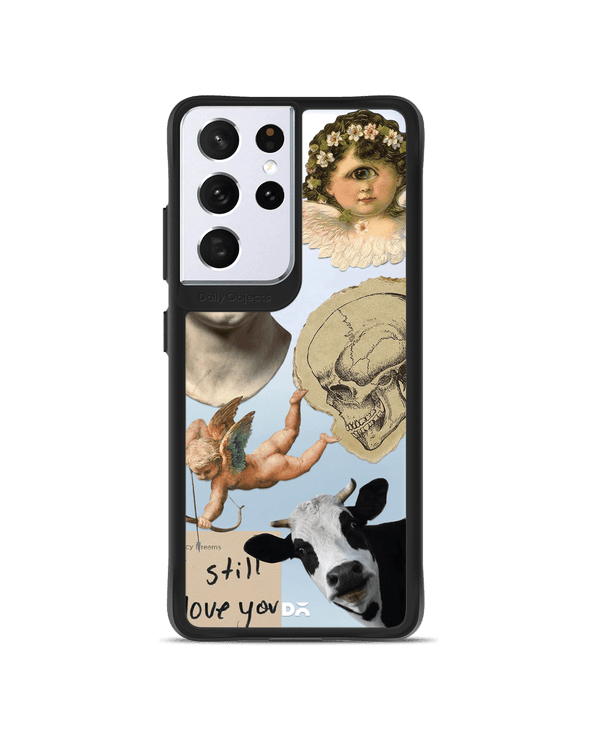 DailyObjects Love Death Cupid Black Hybrid Clear Case Cover For Samsung Galaxy S21 Ultra