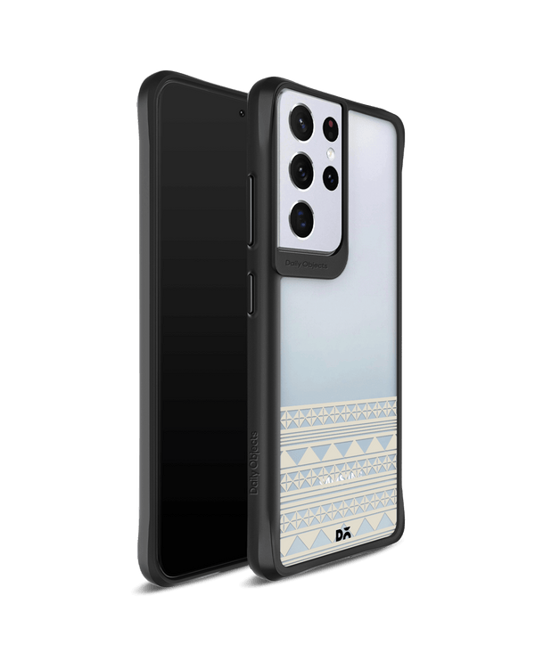DailyObjects Mandala Band Off White Black Hybrid Clear Case Cover For Samsung Galaxy S21 Ultra