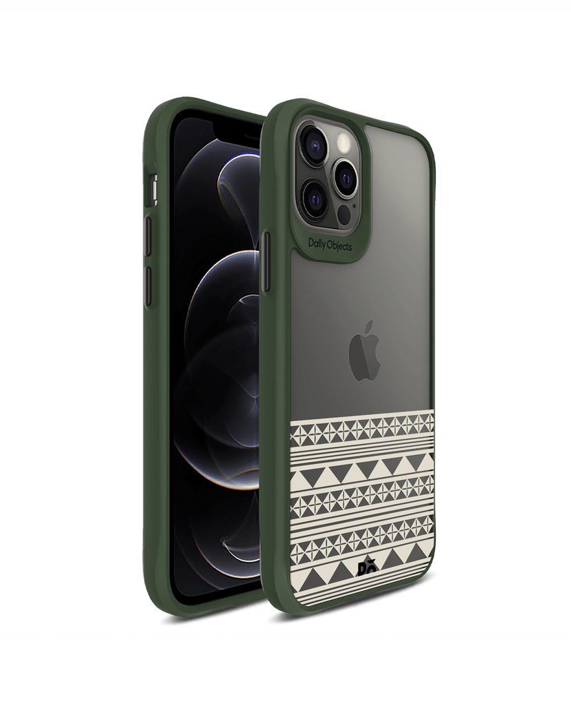 DailyObjects Mandala Band Off White Green Hybrid Clear Case Cover For iPhone 12 Pro Max