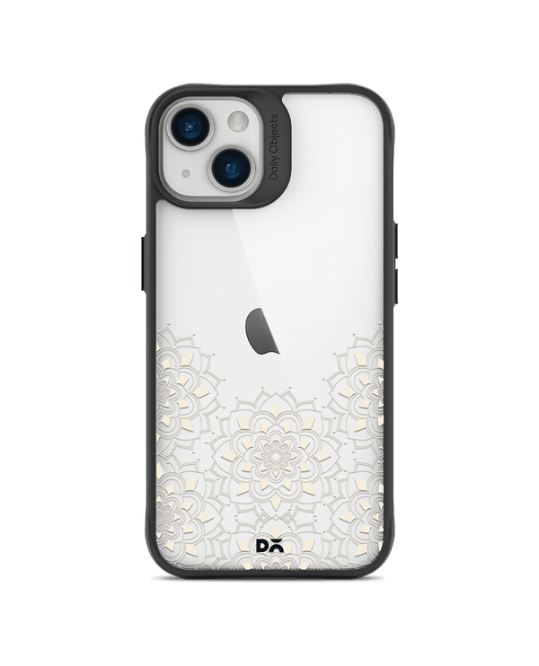 DailyObjects Mandala Flake Off White Black Hybrid Clear Case Cover For iPhone 13 Mini