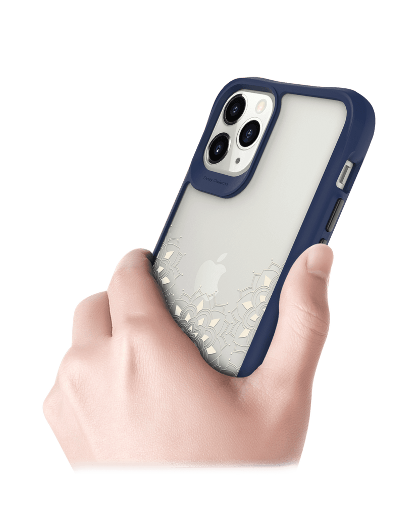 DailyObjects Mandala Flake Off White Blue Hybrid Clear Case Cover For iPhone 11 Pro Max
