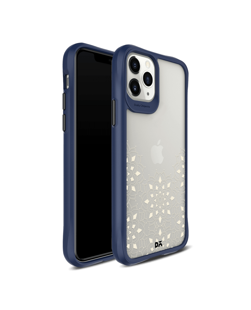 DailyObjects Mandala Flake Off White Blue Hybrid Clear Case Cover For iPhone 11 Pro Max