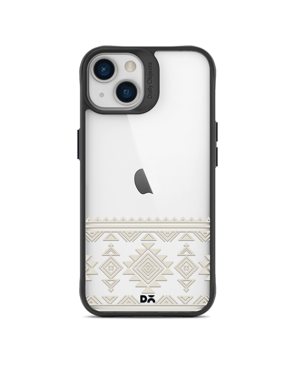 DailyObjects Mandala Tattoo Off White Black Hybrid Clear Case Cover For iPhone 13 Mini