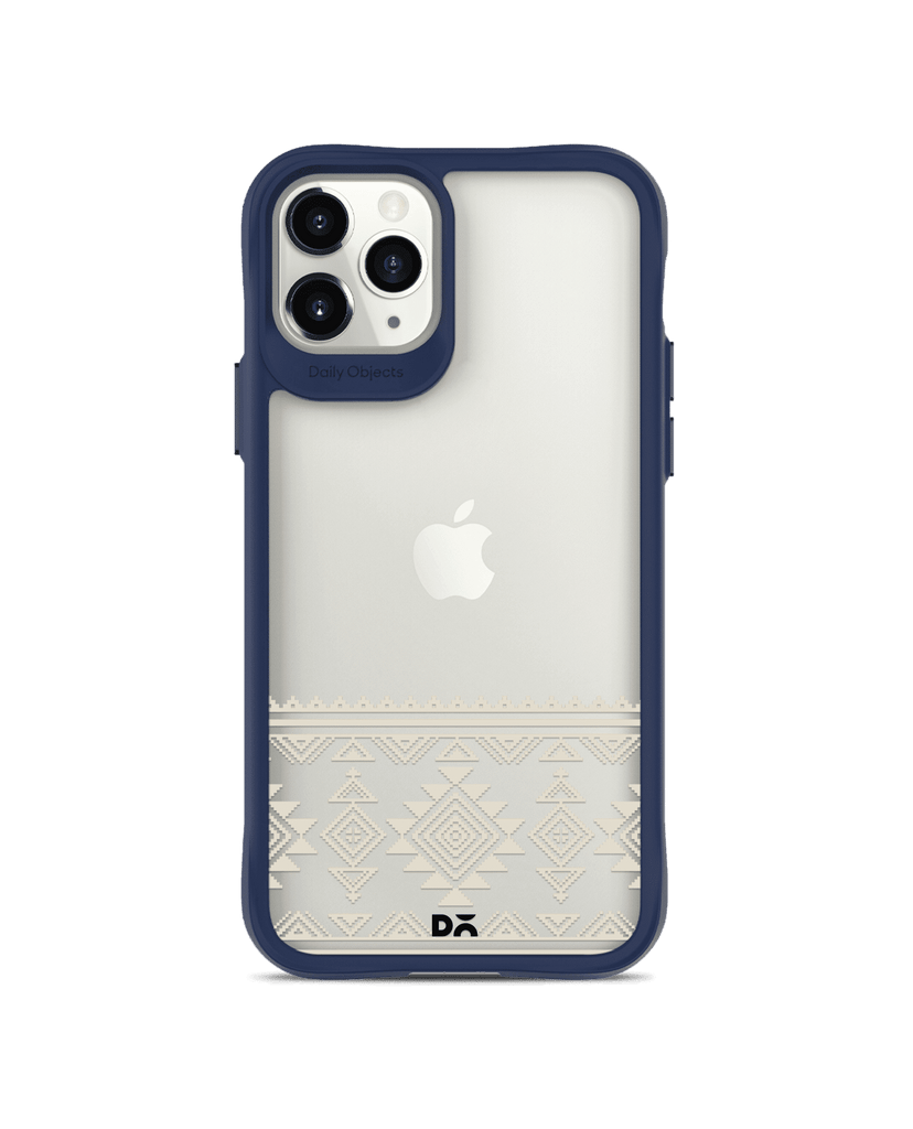 DailyObjects Mandala Tattoo Off White Blue Hybrid Clear Case Cover For iPhone 11 Pro