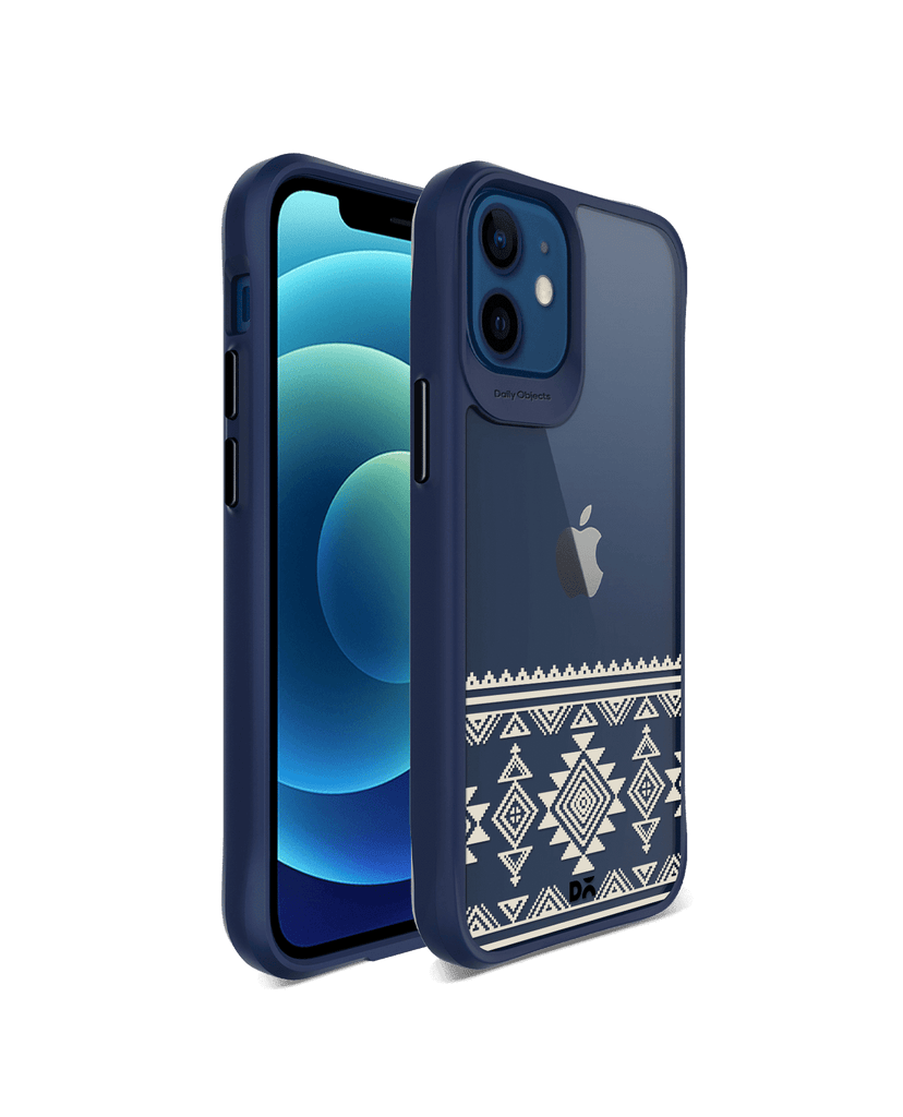 DailyObjects Mandala Tattoo Off White Blue Hybrid Clear Case Cover For iPhone 12