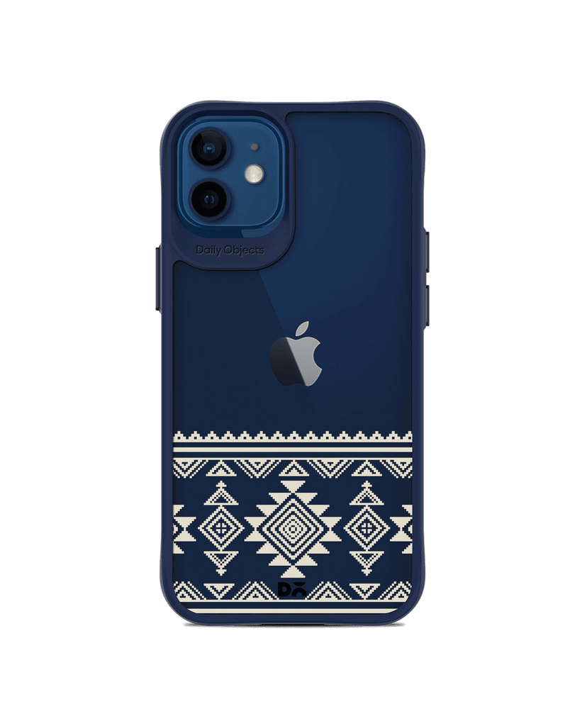 DailyObjects Mandala Tattoo Off White Blue Hybrid Clear Case Cover For iPhone 12