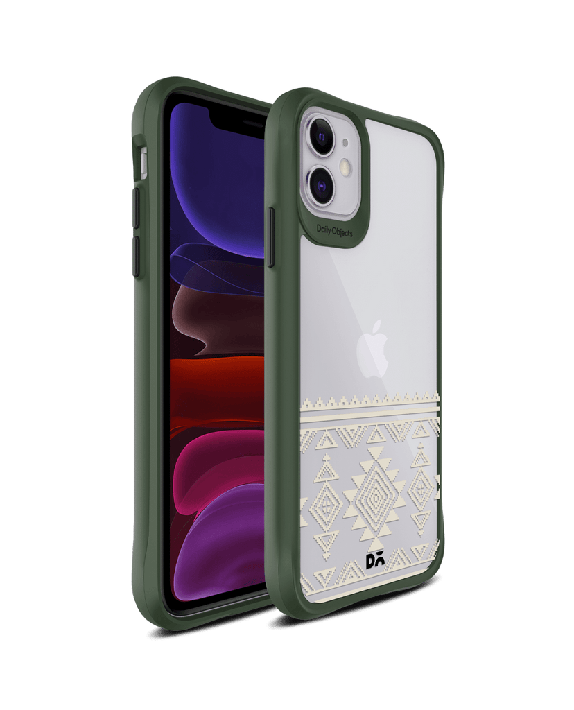 DailyObjects Mandala Tattoo Off White Green Hybrid Clear Case Cover For iPhone 11