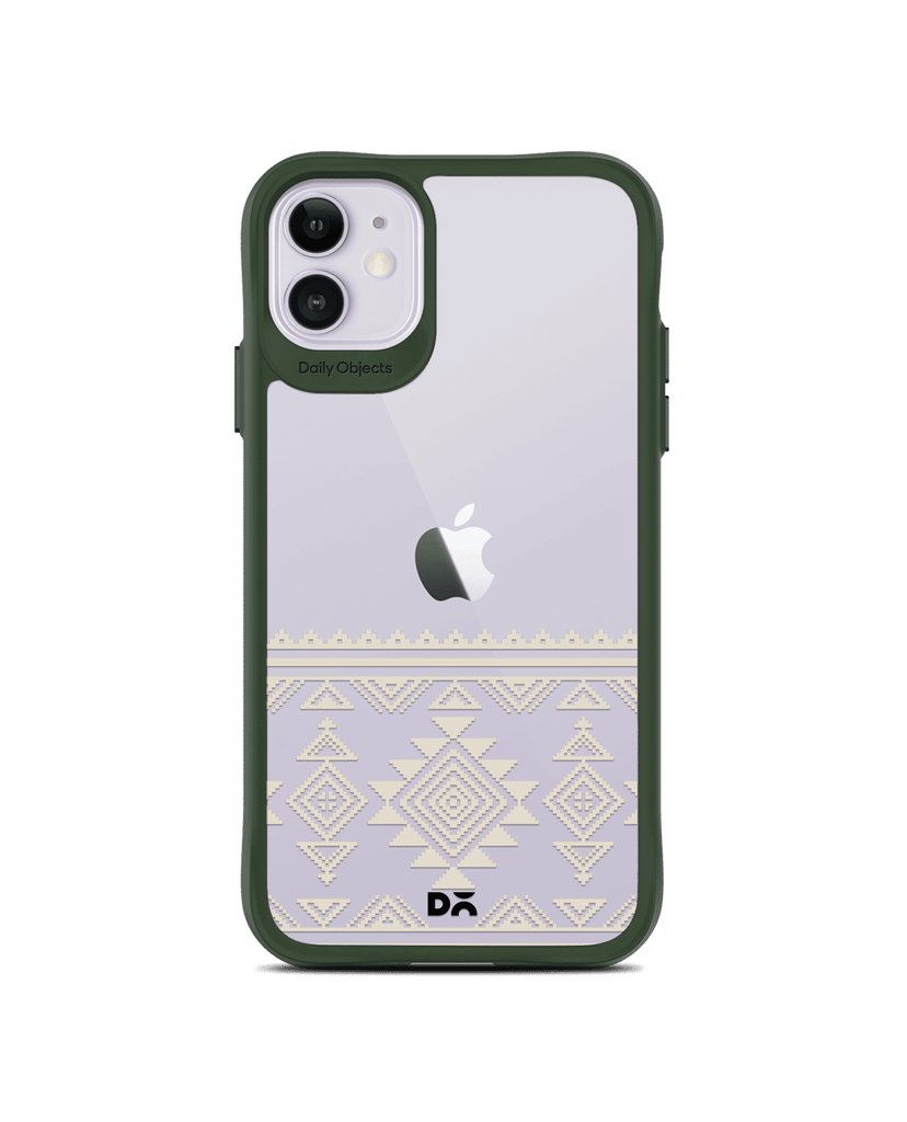 DailyObjects Mandala Tattoo Off White Green Hybrid Clear Case Cover For iPhone 11