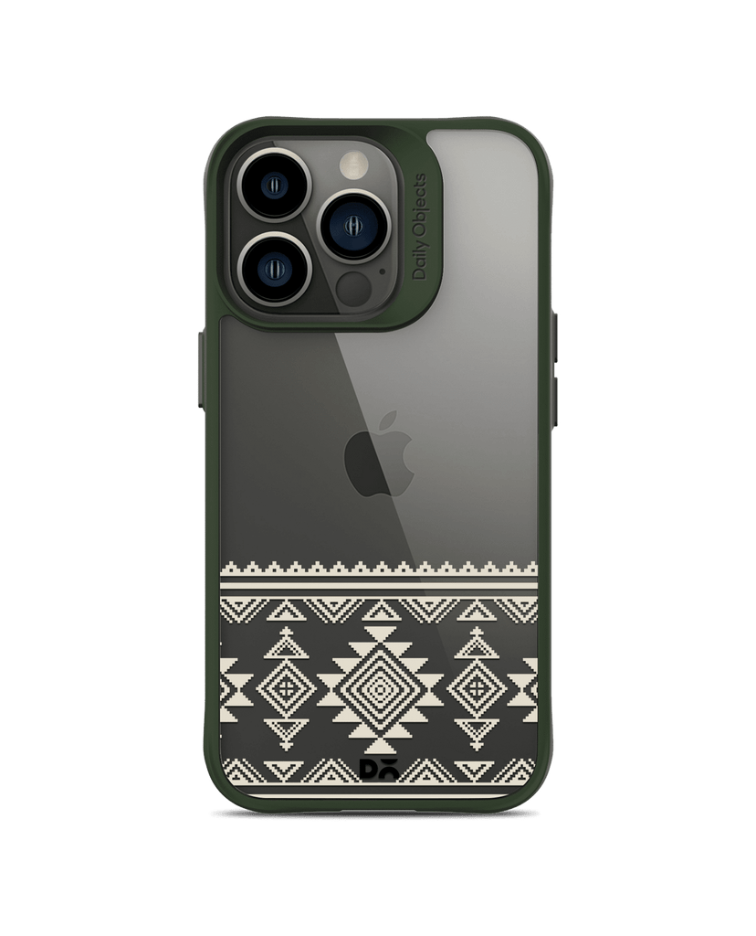 DailyObjects Mandala Tattoo Off White Green Hybrid Clear Case Cover For iPhone 13 Pro Max