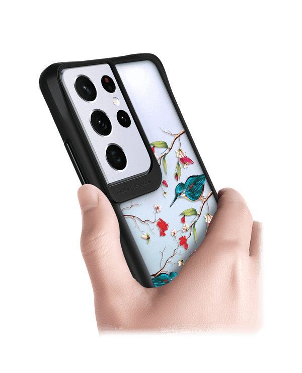 DailyObjects Melody Birds Black Hybrid Clear Case Cover For Samsung Galaxy S21 Ultra