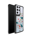 DailyObjects Melody Birds Black Hybrid Clear Case Cover For Samsung Galaxy S21 Ultra