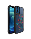 DailyObjects Melody Birds Black Hybrid Clear Case Cover For iPhone 12 Mini