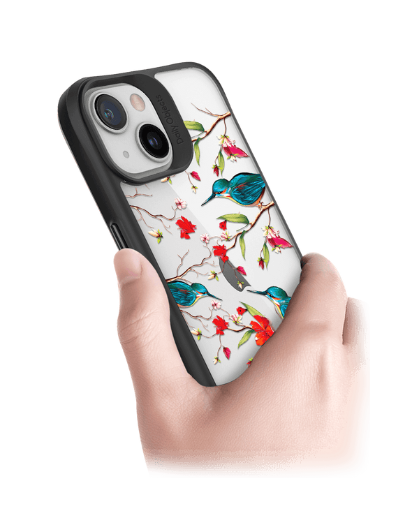 DailyObjects Melody Birds Black Hybrid Clear Case Cover For iPhone 13 Mini