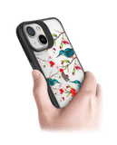 DailyObjects Melody Birds Black Hybrid Clear Case Cover For iPhone 13 Mini