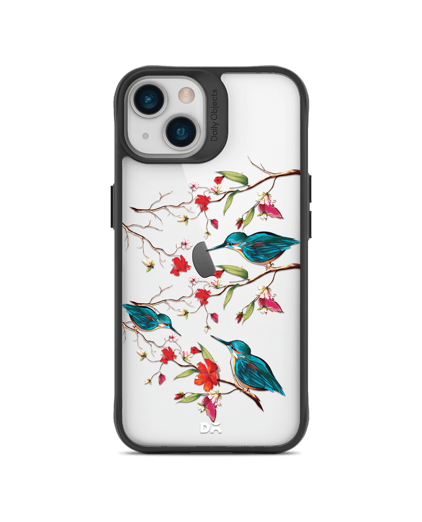 DailyObjects Melody Birds Black Hybrid Clear Case Cover For iPhone 13