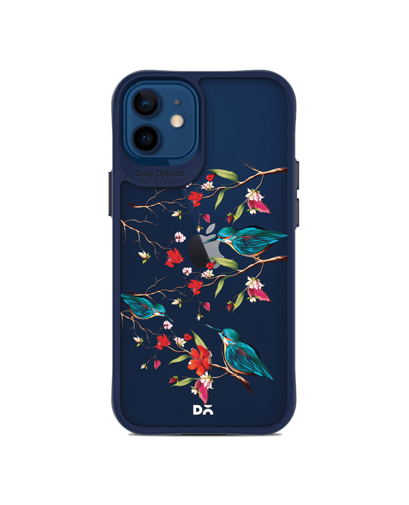 DailyObjects Melody Birds Blue Hybrid Clear Case Cover For iPhone 12 Mini