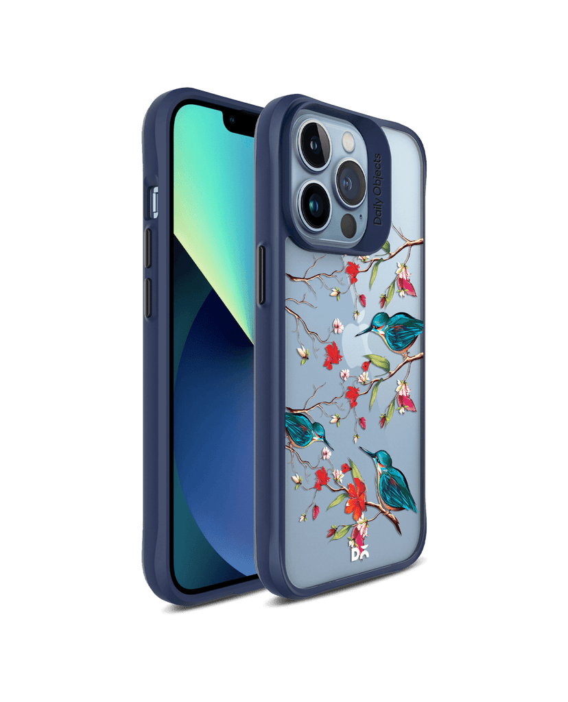DailyObjects Melody Birds Blue Hybrid Clear Case Cover For iPhone 13 Pro