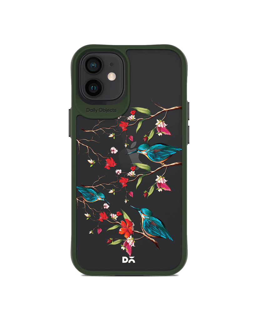 DailyObjects Melody Birds Green Hybrid Clear Case Cover For iPhone 12 Mini