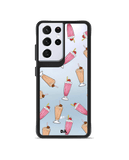 DailyObjects Milkshake Icon Black Hybrid Clear Case Cover For Samsung Galaxy S21 Ultra