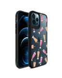 DailyObjects Milkshake Icon Black Hybrid Clear Case Cover For iPhone 12 Pro Max
