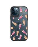 DailyObjects Milkshake Icon Black Hybrid Clear Case Cover For iPhone 12 Pro Max