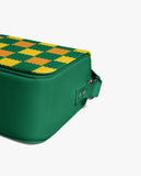 Multi Green Checkerboard Sol Box Shoulder Bag
