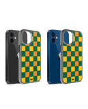 DailyObjects Multi Green Checkerboard Stride 2.0 Case Cover For iPhone 12