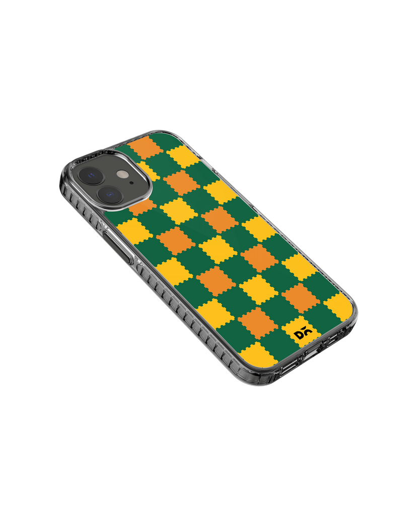 DailyObjects Multi Green Checkerboard Stride 2.0 Case Cover For iPhone 12