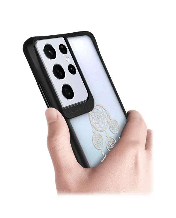 DailyObjects Off White Dreams Black Hybrid Clear Case Cover For Samsung Galaxy S21 Ultra