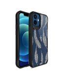 DailyObjects Off White Feathers Black Hybrid Clear Case Cover For iPhone 12 Mini