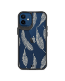 DailyObjects Off White Feathers Black Hybrid Clear Case Cover For iPhone 12 Mini