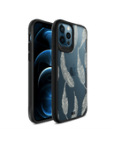 DailyObjects Off White Feathers Black Hybrid Clear Case Cover For iPhone 12 Pro Max
