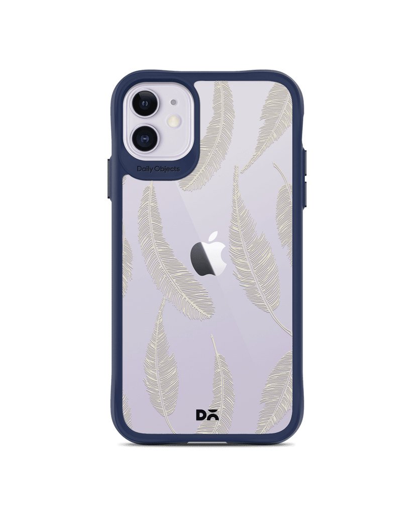 DailyObjects Off White Feathers Blue Hybrid Clear Case Cover For iPhone 11